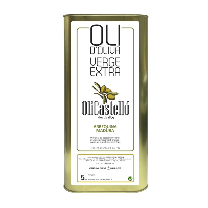 Aceite de Oliva Virgen Extra Arbequina Madura 5L con Lata | Compra online