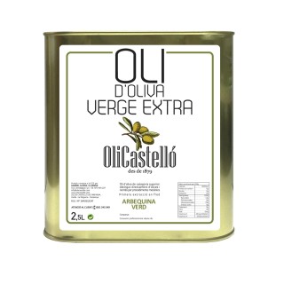 Oli d’Oliva Verge Extra Verd Arbequina amb llauna  - OliCastelló
